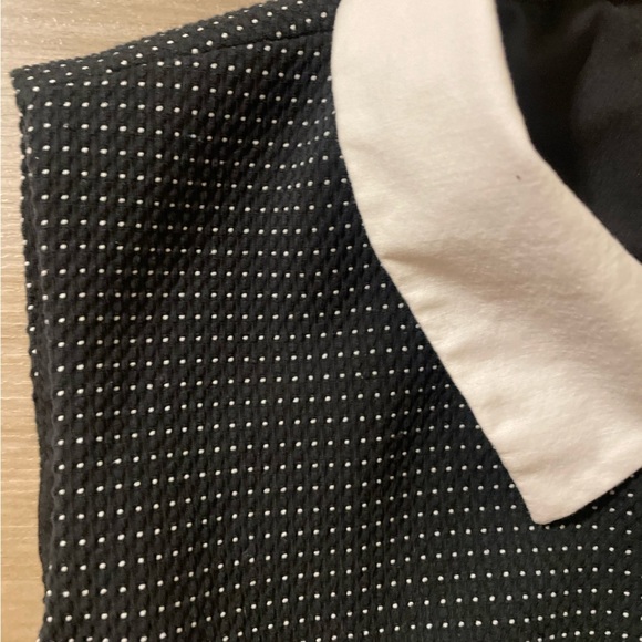 Lauren Ralph Lauren Black White Polka Dot Fit & Flare Dress petterpan collar - Picture 6 of 10
